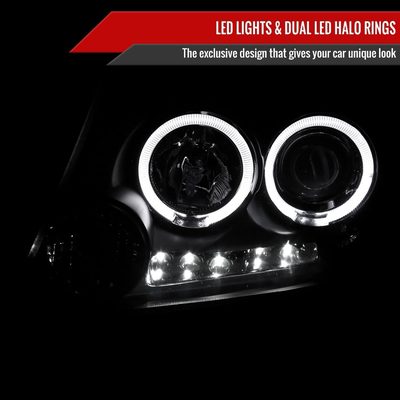 2004-2008 Ford F-150/ 06-2008 Lincoln Mark LT Dual Halo Headlights Matte Black