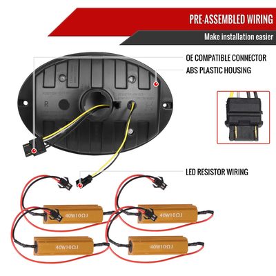 1997-2004 Chevy Corvette C5 4 PC White LED Bar Tail Lights Chrome/Dark Smoke