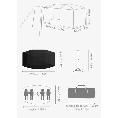 Carpa Lanmodo Porttil Automatica Negra