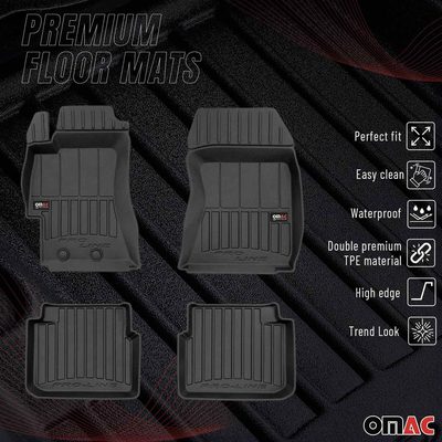 2008-2014 Subaru Impreza WRX Premium Floor Mats Liners Full Set All Weather Heavy Duty