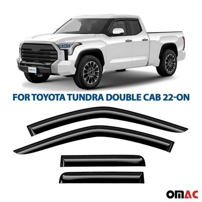 Clim Art Wind Deflectors for Toyota Tundra 2022-2025 Double Cab Smoke 4 Pcs
