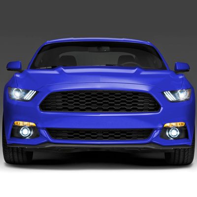 2015-2017 Ford Mustang Front Grille LED Driving Lights - 6PC Black/Smoke Lens