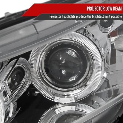 2008-2012 Honda Accord Coupe Dual Halo Projector Headlights Chrome/Clear Lens