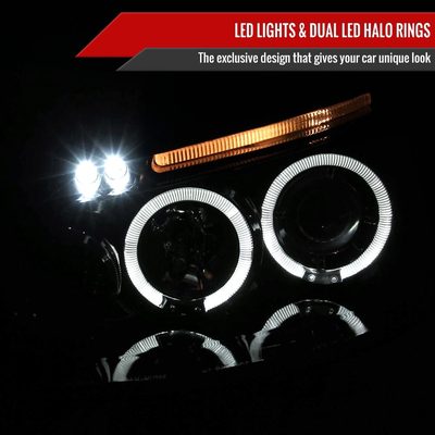 2006-2008 VW Golf Rabbit/ 2006-2010 Jetta Dual Halo Projector Headlights Smoke