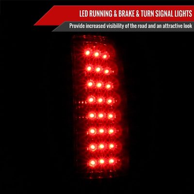 2007-2014 Chevrolet Silverado LED Tail Lights - OZ Chrome Housing/Red Lens