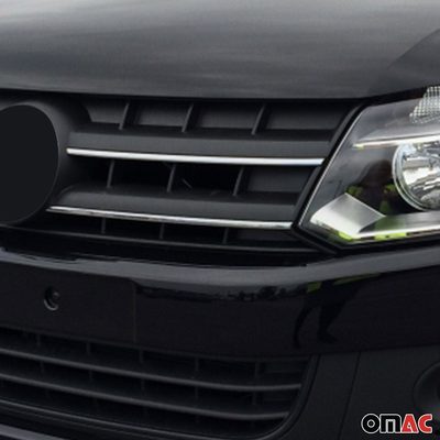 2010-2016 VW Amarok Front Bumper Grill Trim Molding Stainless Steel Silver 4 Pcs