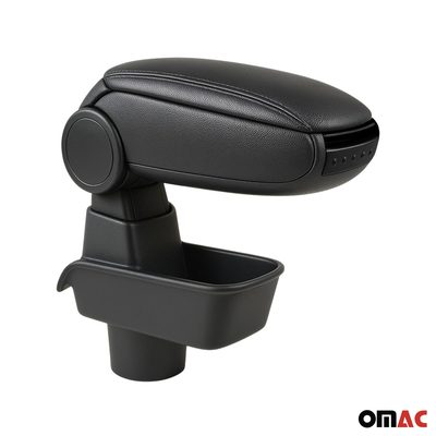 2011-2019 Ford Fiesta Black Center Console Armrest Plastic PU Leather 1Pc