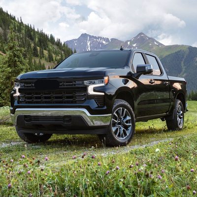 2022-2025 Chevrolet Silverado 1500 Grille Overlay Gloss Black 4Pcs ABS Plastic
