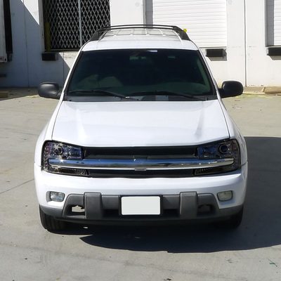 2002-2009 Chevy Trailblazer Projector Headlights LED Light Strip Chrome/Smoke