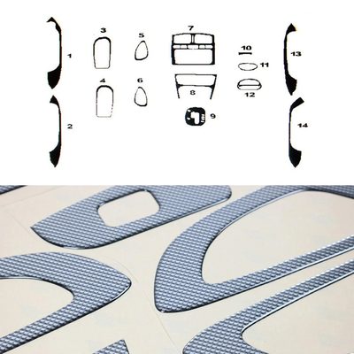2001-2006 Hyundai Santa Fe Carbon Look Dashboard Console Trim Kit 14 Pcs