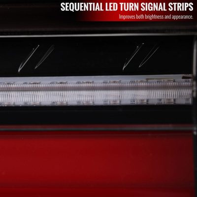 2019-2024 Toyota RAV4 Red LED Bar Signal Tail Lights Jet Black/Clear