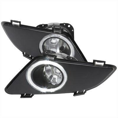 2003-2005 Mazda 6 Sedan H3 Halo Ring Fog Lights Kit Chrome/Clear Lens