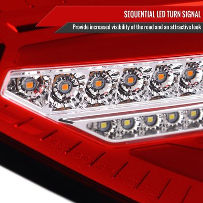 2008-2014 Subaru Impreza WRX Hatchback LED Tube Tail Lights Chrome/Red