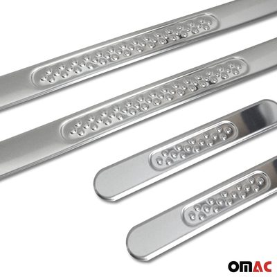 Toyota Door Sill Scuff Plate Scratch Protector Gloss Stainless Steel Silver 4 Pcs