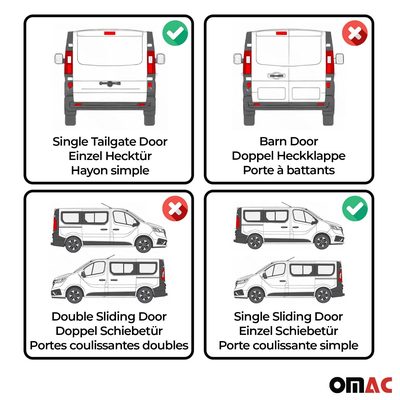 1980-1991 VW Vanagon Side Curtain 1x Sliding Door 1x Rear Quarter 2x Tailgate 1x