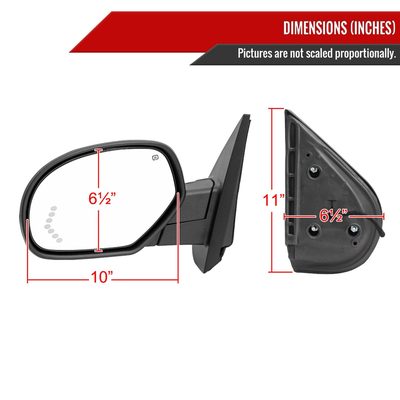 2007-2013 Chevy Silverado /Sierra Chrome Auto-Fold & Heated Side Mirror Driver