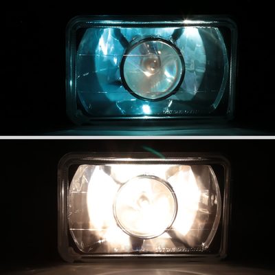 Universal 4"x6" H4 Projector Headlights Matte Black Housing/Glass Lens