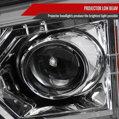 2002-2009 Chevy Trailblazer Projector Headlights LED Light Strip Chrome/Clear