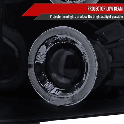 2007-2013 Chevy Silverado 1500 2500HD 3500HD Dual Halo Headlights Black