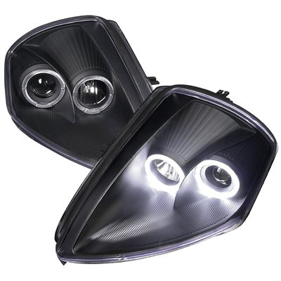2000-2005 Mitsubishi Eclipse Dual Halo Projector Headlights Matte Black/Clear