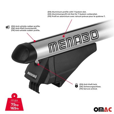 2018-2024 VW Tiguan Roof Rack Cross Bars Black