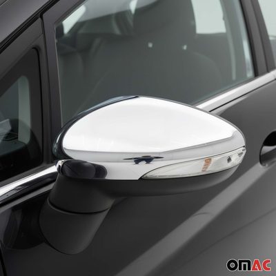 2011-2019 Ford Fiesta / B-Max Side Mirror Cover Caps Chrome Stainless Steel Silver 2Pcs