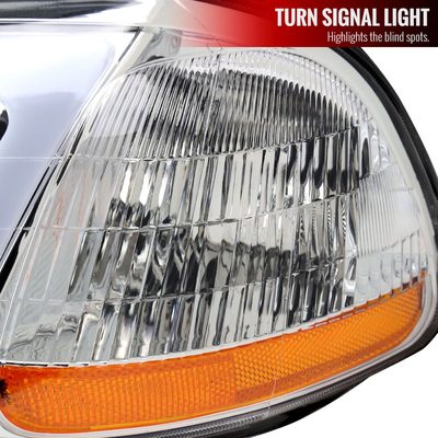 1996-1998 Honda Civic Coupe/Sedan LED Bar Factory Headlights Chrome/Clear