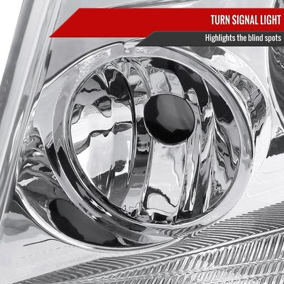 2004-2008 Ford F-150/ 06-2008 Lincoln Mark LT Headlights Amber Reflectors Chrome