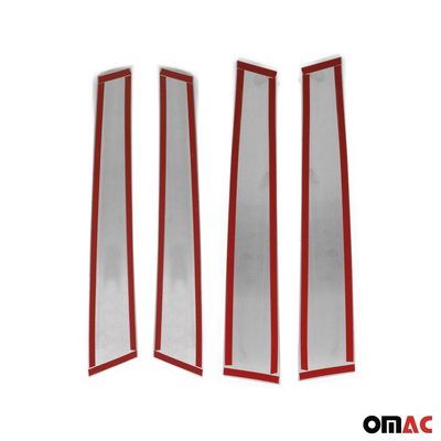 2021-2026 Hyundai Elantra Window B Pillar Posts Door Trim Stainless Steel Silver 4x