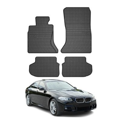 2010-2013 BMW 5 Series F10 F11 4WD xDrive Floor Mats Liners Full Set All Weather Rubber Black