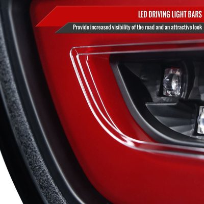 2008-2017 Mitsubishi Lancer / 08-2015 Lancer EVO X Red Bar LED Tail Lights Black