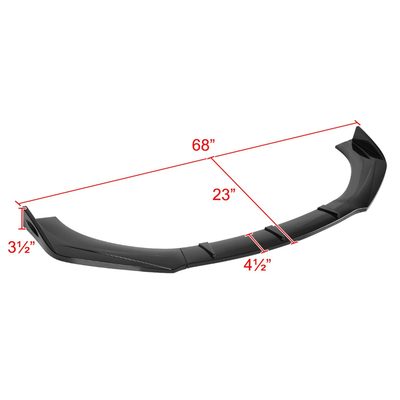 Universal Glossy Black Polypropylene 3Pcs Bumper Lip Spoiler Splitter Set