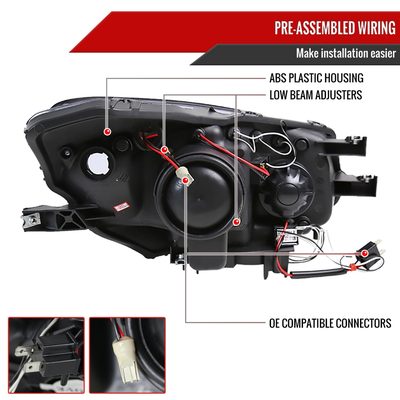 2004-2009 Honda S2000 AP2 Dual Halo Projector Headlights Glossy Black/Smoke