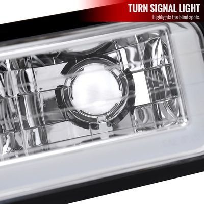 1988-1993 Chevy C10 C/K Sierra Tahoe LED Tube Factory Headlights Chrome