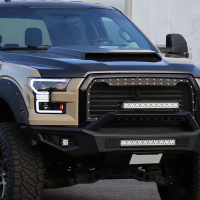 2015-2017 Ford F-150 LED Bar Projector Headlights Turn Signals Black / Clear