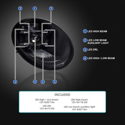 For Porsche 911 997.1 2005-2008 LED Projector DRL Headlights Matte Black Housing Glossy Black Accents Clear Lens