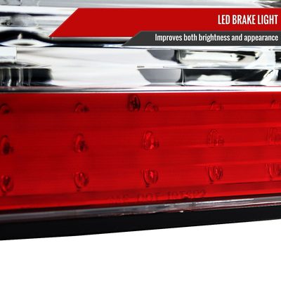 1989-1994 Nissan 240SX S13 Coupe LED Tail Lights Chrome Housing/Clear Lens