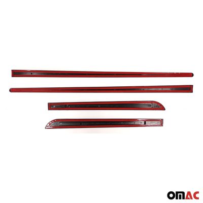 Audi Side Door Molding Trim Skirt Garnish Stainless Steel Silver 4 Pcs