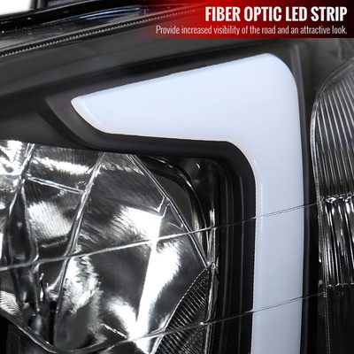1996-1998 Honda Civic Coupe/Sedan LED Bar Factory Headlights Matt Black