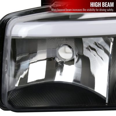 1999-2006 GMC Sierra Sierra Yukon/XL Headlights LED Signal Bumper Lights Black