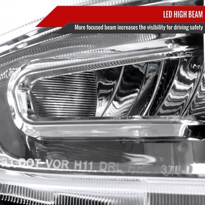 2016-2021 Honda Civic Projector Headlights LED Sequential Turn Signal Chrome