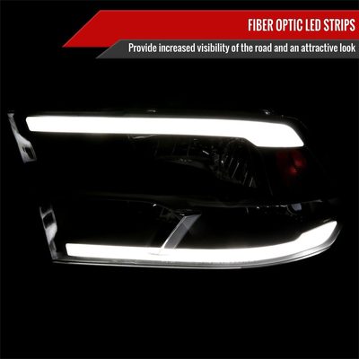 2009-2019 Dodge RAM 1500 2500 3500 LED Factory Headlights Amber Black