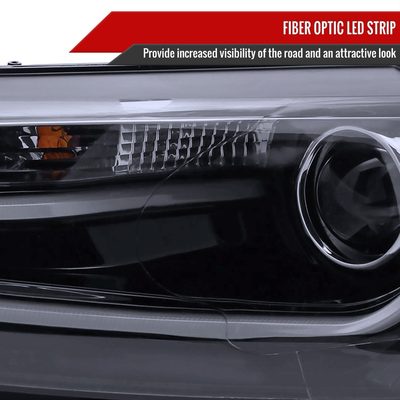 2011-2018 VW Jetta MK6 LED Bar Projector Headlights Glossy Black/Smoke Lens
