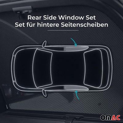 2000-2006 BMW X5 E53 Side Rear Window Curtain Mesh Black 2Pcs