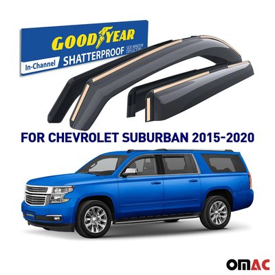Goodyear Wind Deflectors for Chevy Suburban 2015-2020 Shatterproof Smoke 4x