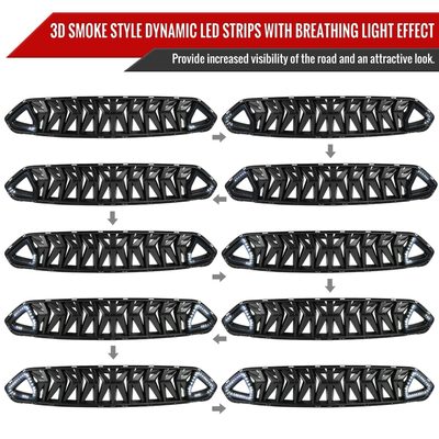 2018-2023 Ford Mustang Shark Hood Grille w/Sequential LED Turn Signal Lights