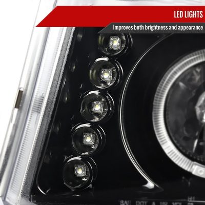 2004-2012 GMC Canyon/ Chevy Colorado Dual Halo Projector Headlights Jet Black