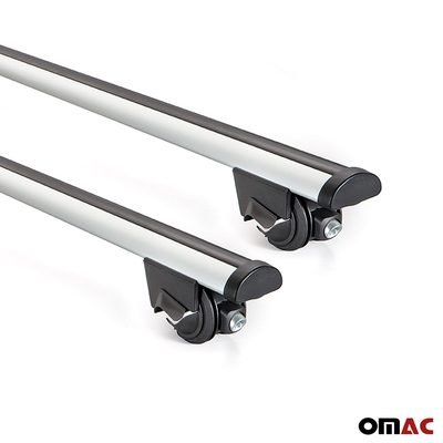 47.2" Roof Rack Cross Bars Carrier Rails Roof Bar Aluminium 2 Pcs Lockable Silver