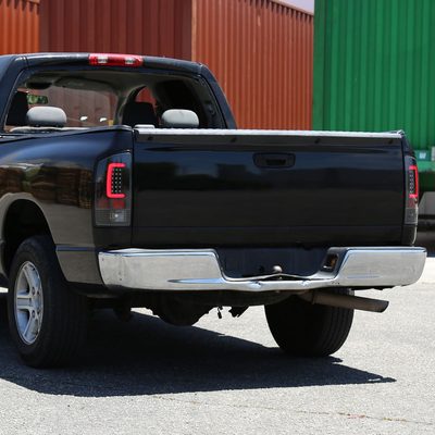 2007-2009 Dodge RAM 1500/2500/3500 Red C-Bar LED Tail Lights Jet Black/Clear
