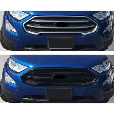 2018-2022 Ford Ecosport Grille Overlay Gloss Black 3Pcs ABS Plastic